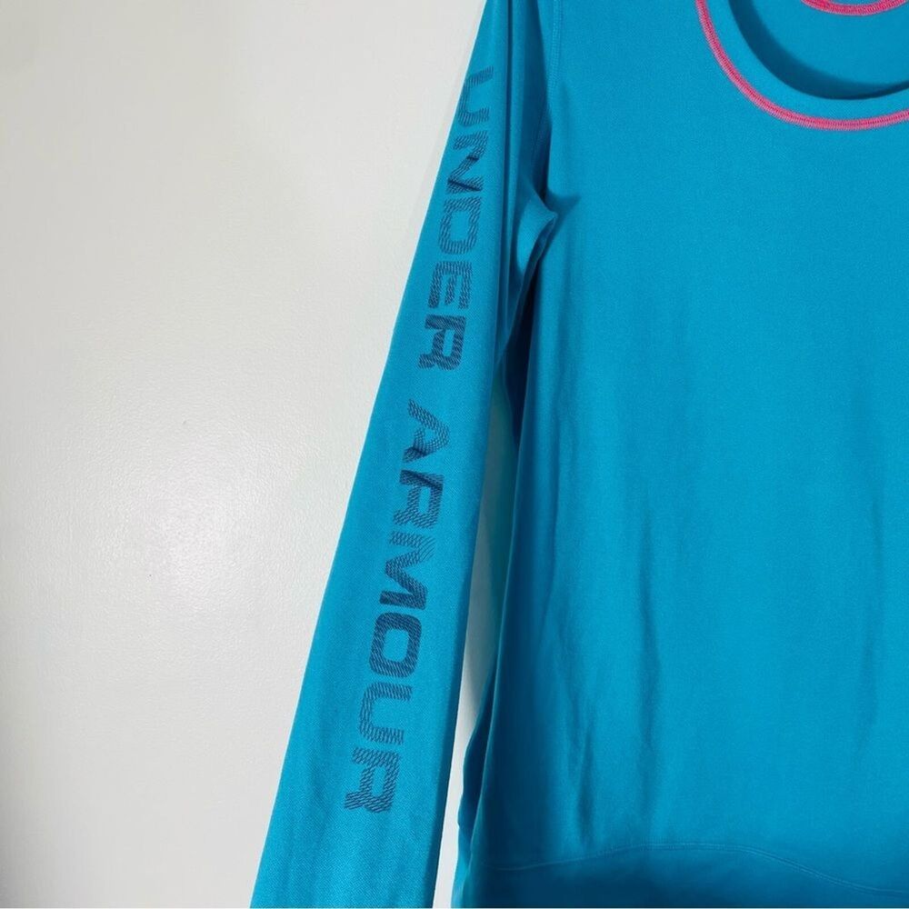 Under Armour All Seasons Gear Fitted Long Sleeve Blue Athletic Top Size XL - Picture 7 of 9